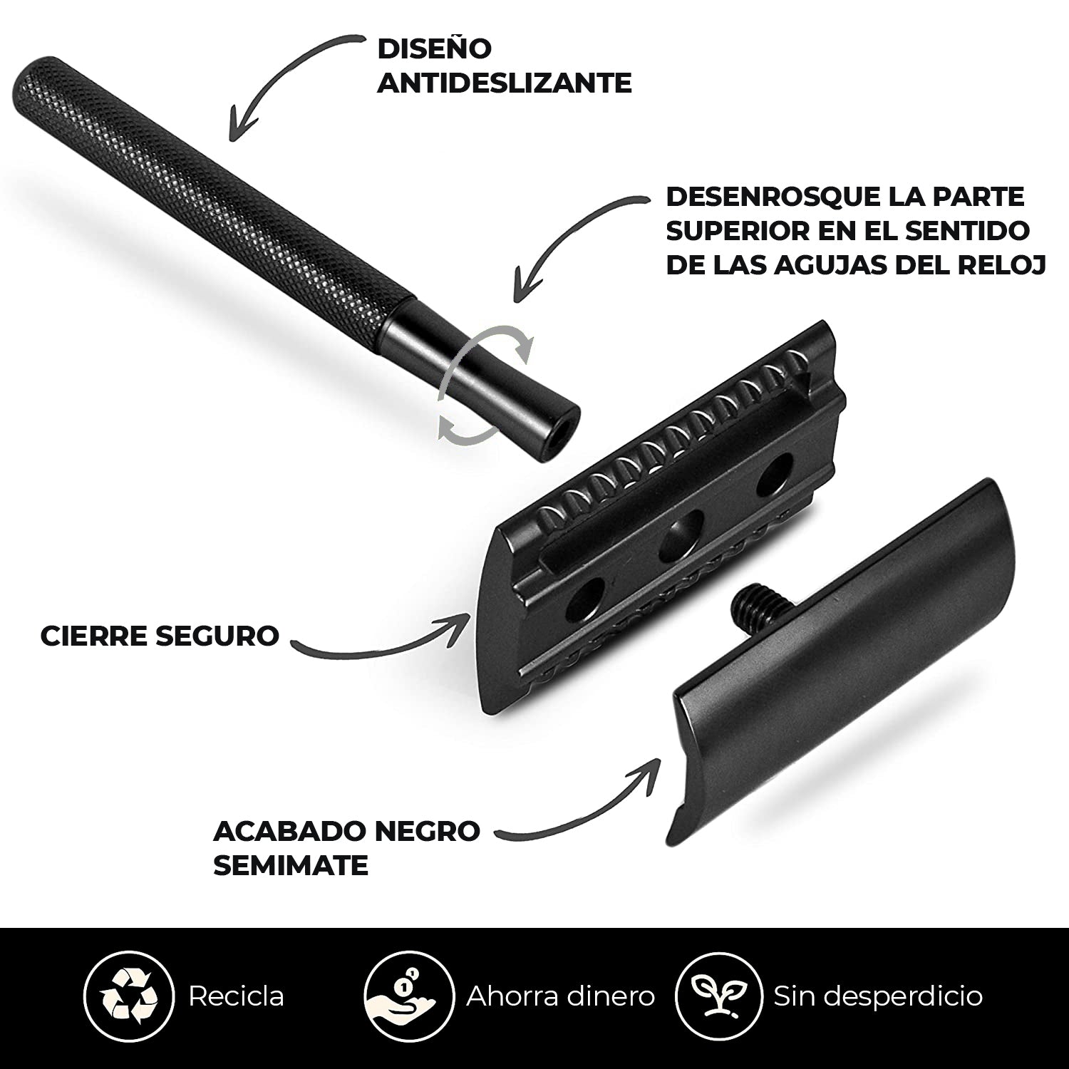 Barbera Varón Black Safety Razor